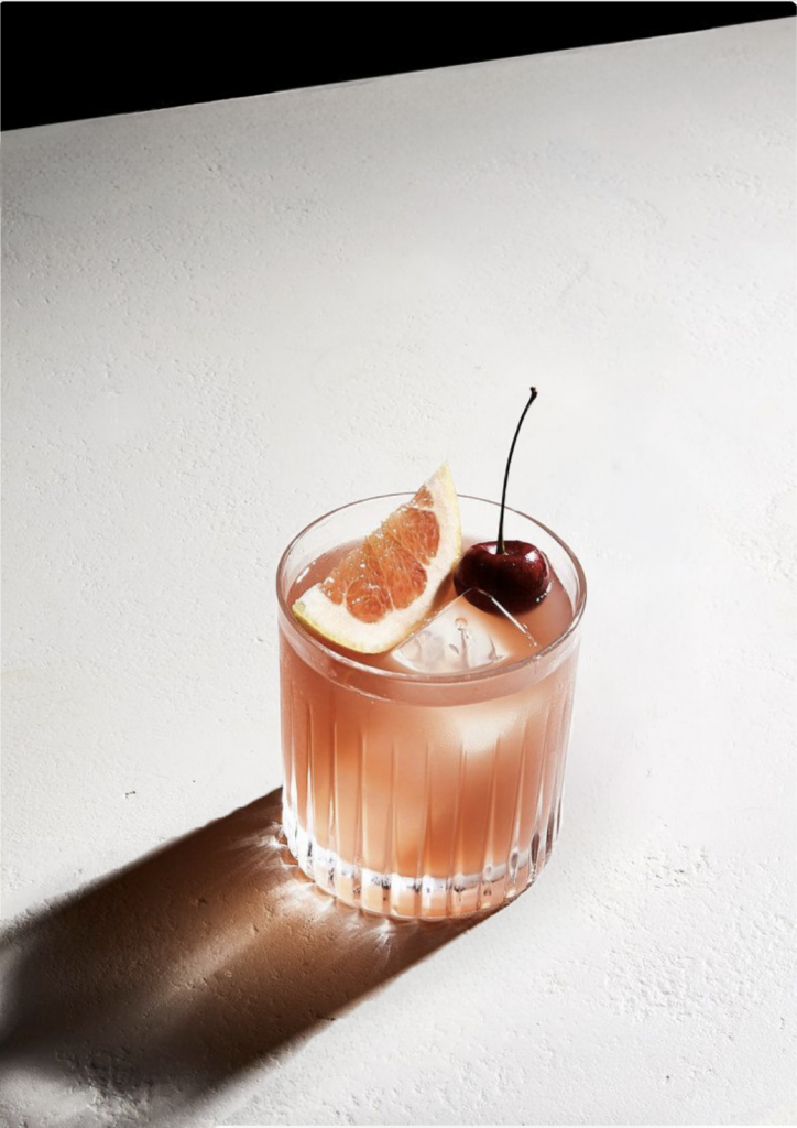 a drink on a table